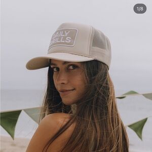 Daily Drills Beige Trucker Hat